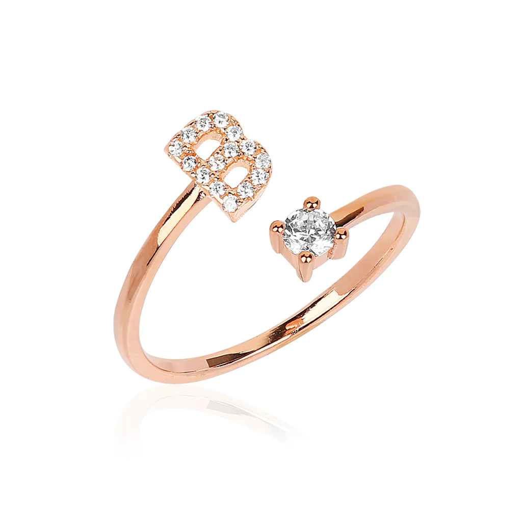 Chakarr Initial Ring Rose Gold