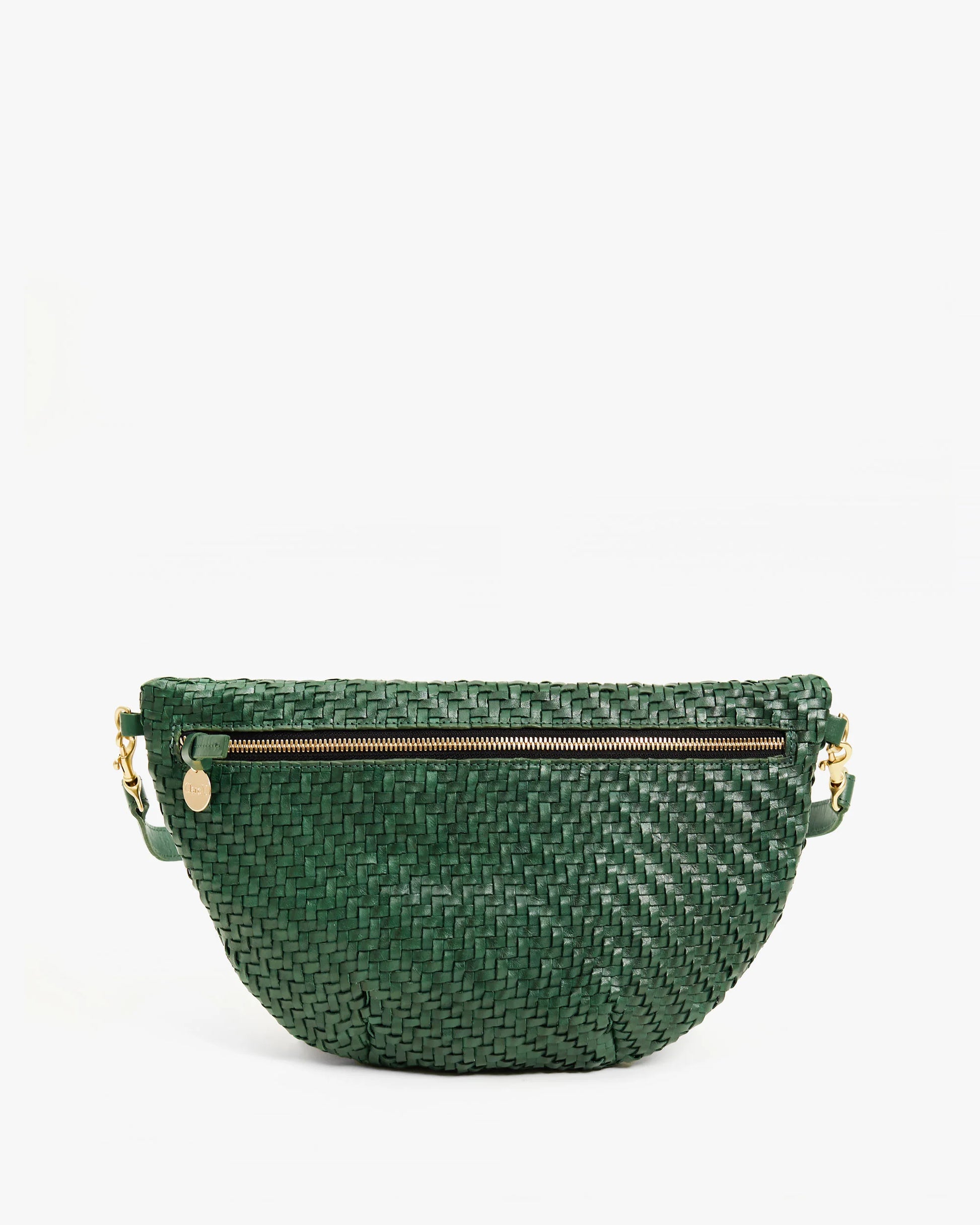 Clare V. Grande Fanny - Evergreen Woven Zig Zag – Further Boutique