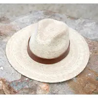 Leah San Cristobal Straw Fedora with Leather Band